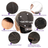 Chocolate Brown 13x4 Lace Front Human Hair Pre Plucked Body Wave Wigs For Women 40 Inch 13x6 HD Lace Frontal Wig 200% Density