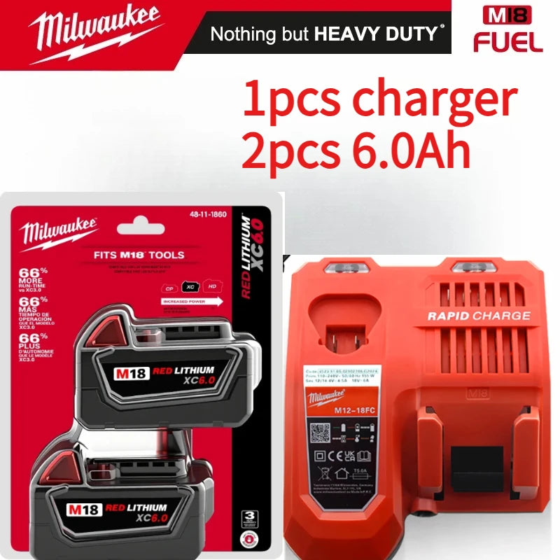 Milwaukee M18 XC 18V 8.0Ah 21700 Lithium Cell High Capacity Battery Rechargeable for 48‑11‑2830 0730‑20 Cordless Power Tools