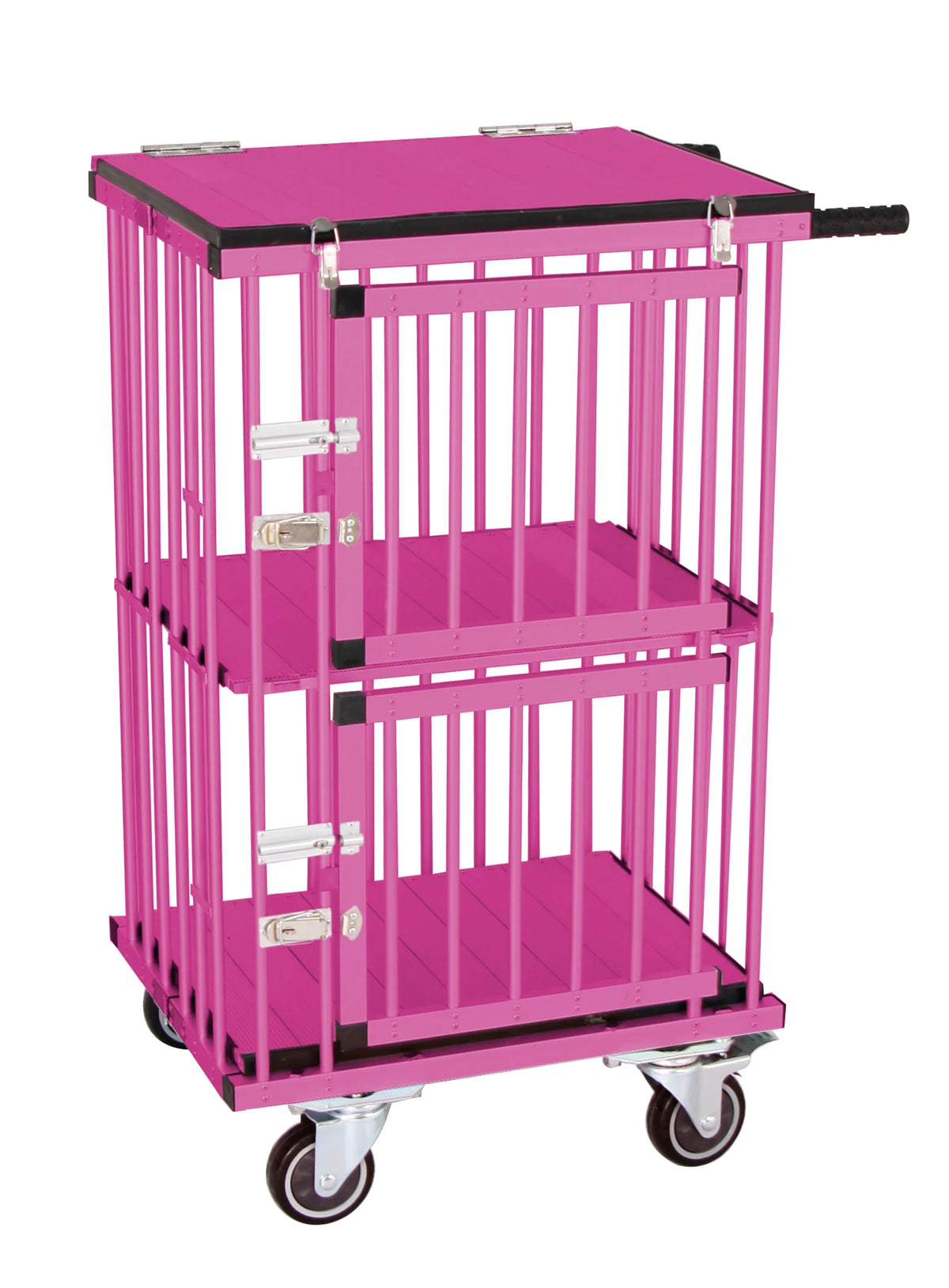 Foldable Aluminum Dog Trolley Handled Pet Cage Small Size Pet Carrier Pet Supplies