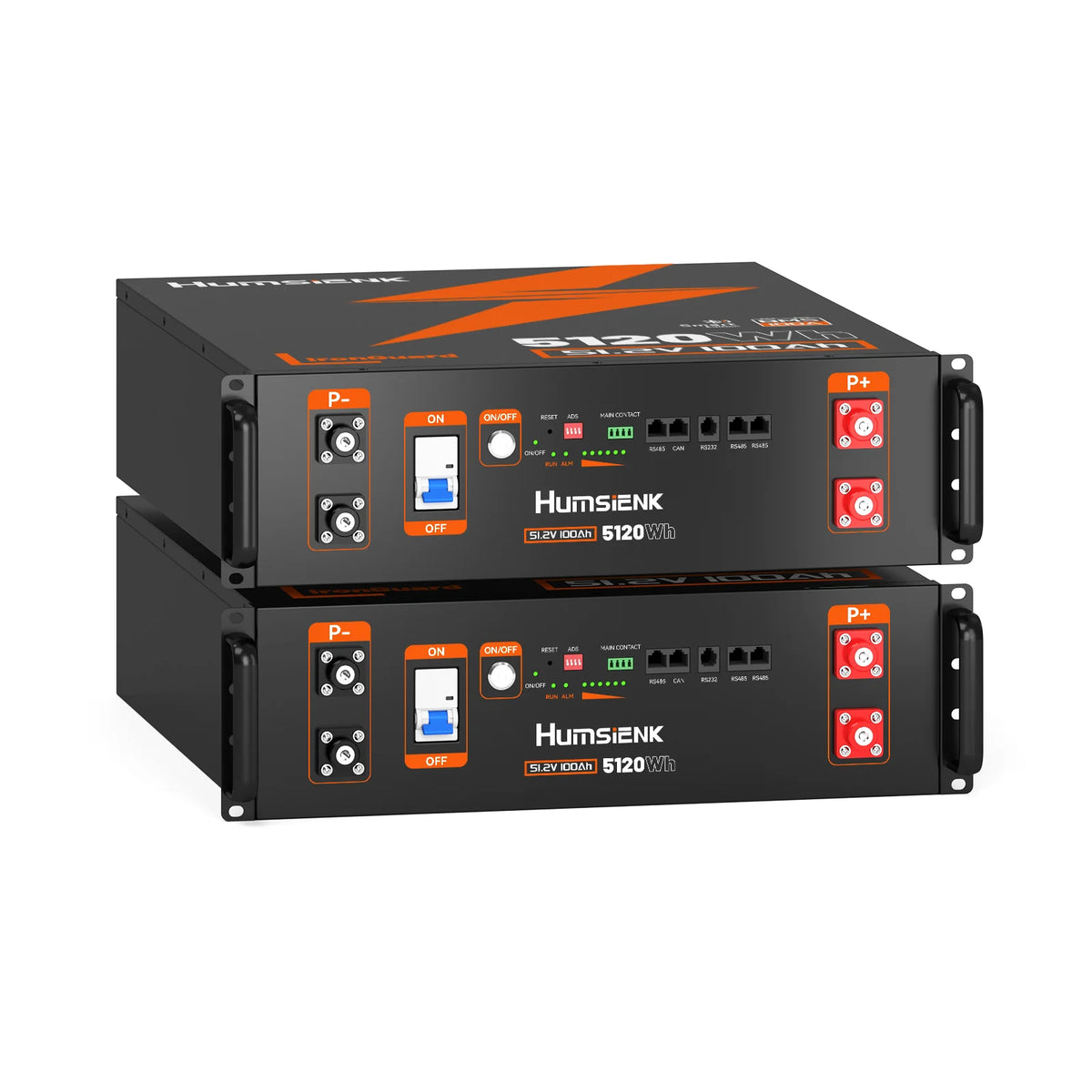 Humsienk 48V 100AH Server Rack LiFePO4 Battery 3U Size With Bluetooth 100A BMS 15000 Cycles For Inverter, RV, Vans, Solar Energy