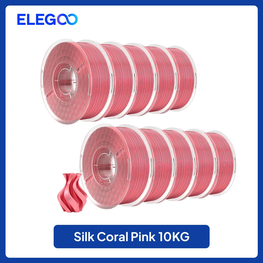 ELEGOO 5KG/10KG 1.75mm Silk PLA Filament,3D Printer Filament 1kg Gold Silver Fits for Most FDM 3D Printers