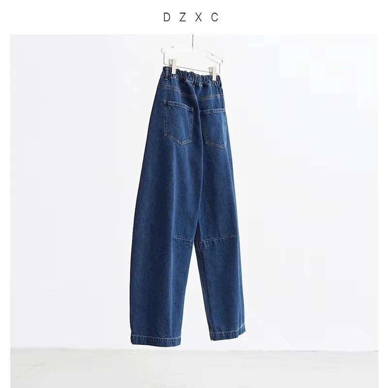 Wide-Leg Balloon Pants, Loose Plus-Size Jeans, Hip-Covering Slimming Retro Long Pants, Fall/Winter 2025