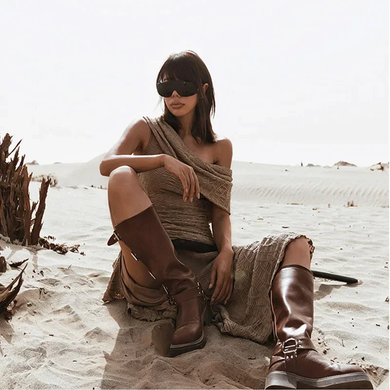2 Pieces Set Women's Jacquard Knit Hooded Dress+Oversleeves Sets Desert Holiday Travel Wear Sand Dune Wasteland Style Dresses