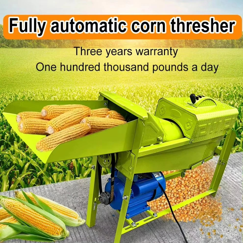 Electric Corn Thresher Threshing Machine Maize Shellers Corn Peel Machine Peeling Multi-function Sheller Grain Thresher Machine