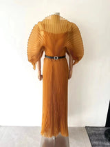 Miyake Folds 2025 Autumn New Loose Dress Hand-made Dolds Elegant Chested Evening Dress