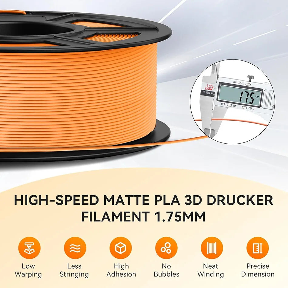 JAYO PLA Classic 3D Filament 1.75mm High Speed Matte PLA 3D Printer Filament Neatly Wound 3D Printing Materials 5Rolls/set