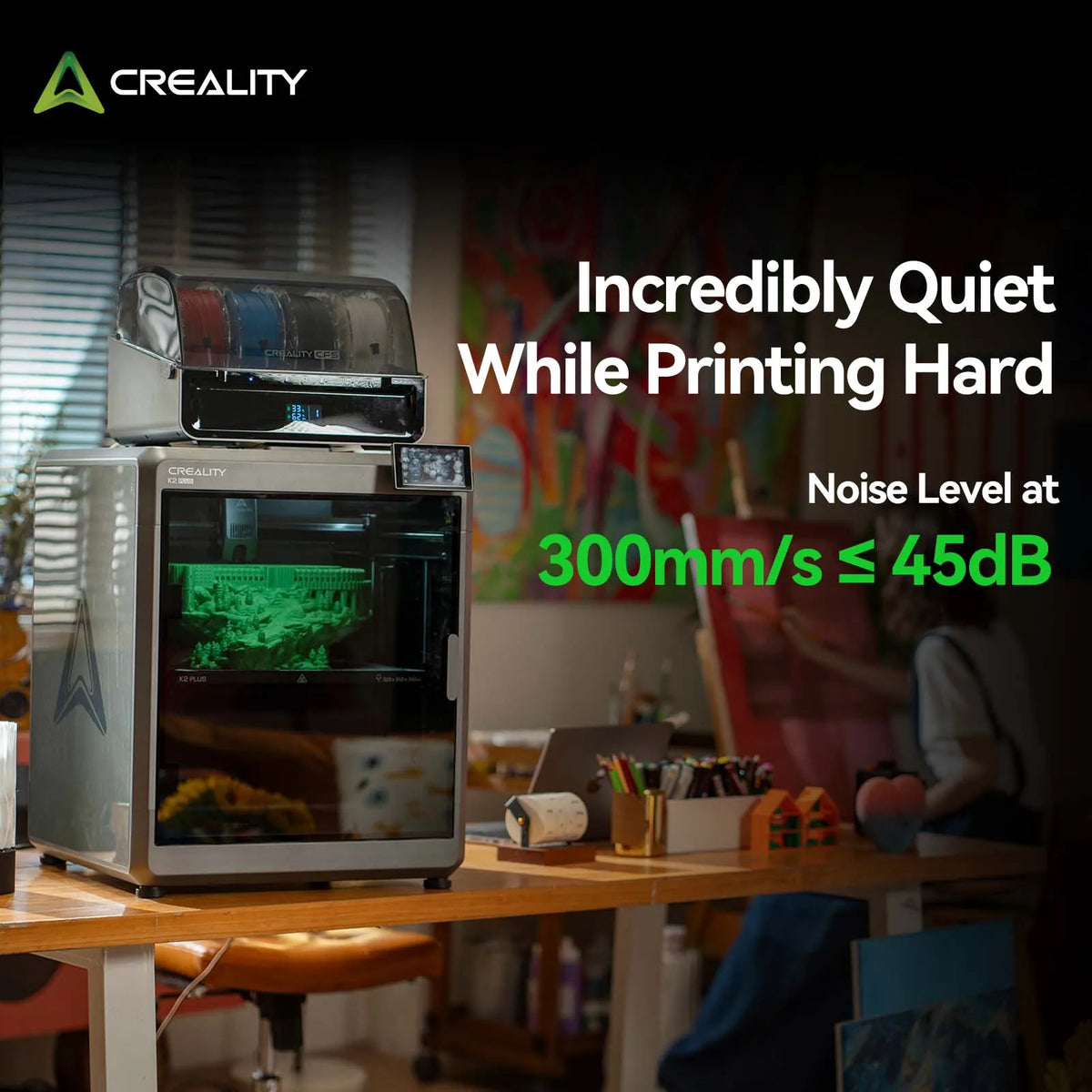 CREALITY K2 PLUS 3D Printer 600mm/S Speed with CFS Multi-Color Printing filament Box Auto Leveling Double AI Cameras 3D Printer