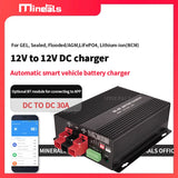 DC to DC 12V 30A Smart Charger with Booster Support App Lithium Battery Fully Automatic Charging Temperature Charger