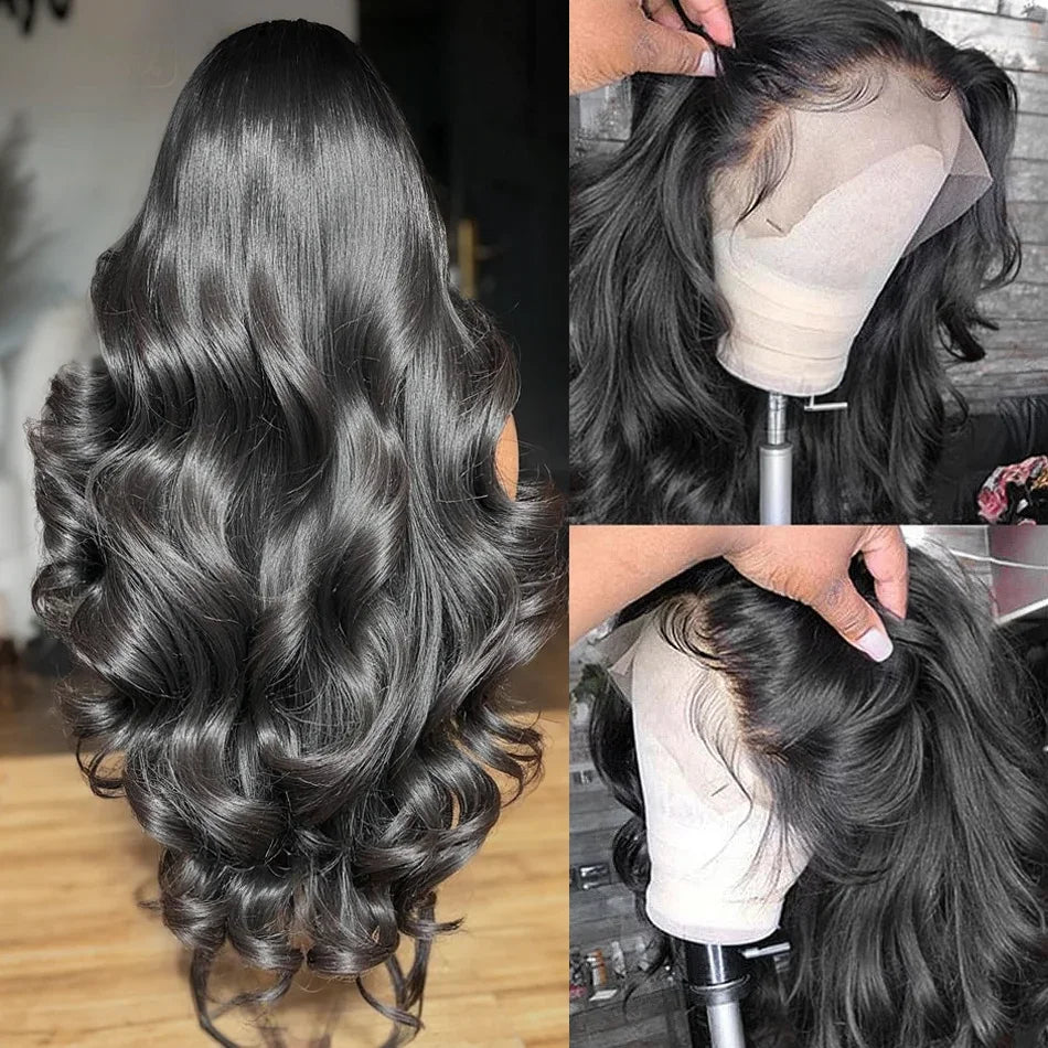 30 Inch 13x6 HD Transparent Lace Frontal Wigs Body Wave Human Hair 13x4 Lace Front Wig 5x5 Glueless Closure Wigs For Women