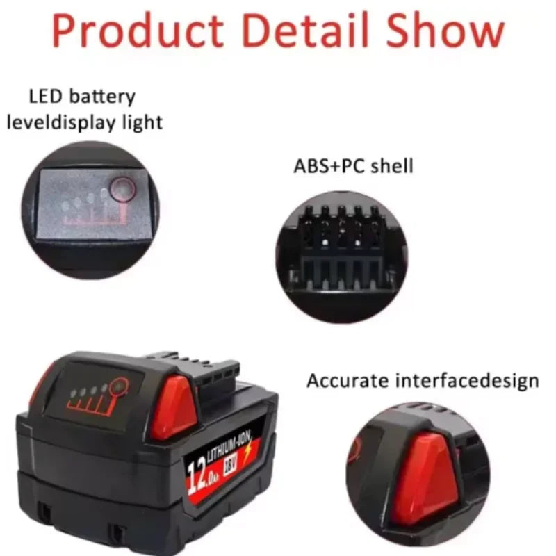 9.0Ah/12.0Ah/6.0A M18 18V Replacement For Milwaukee M18B5 XC Li-ion battery Charger, BR, 48-11-1815 2604-20 48-11-1850 charger