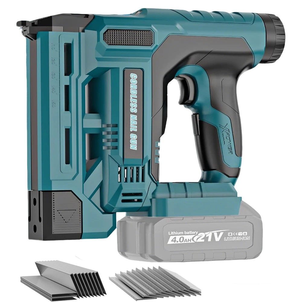 2 in1 Electric Nail Gun Nailer Depth Adjustment Stapler F15-F50 Furniture Staple Gun For Makita 18V Battery