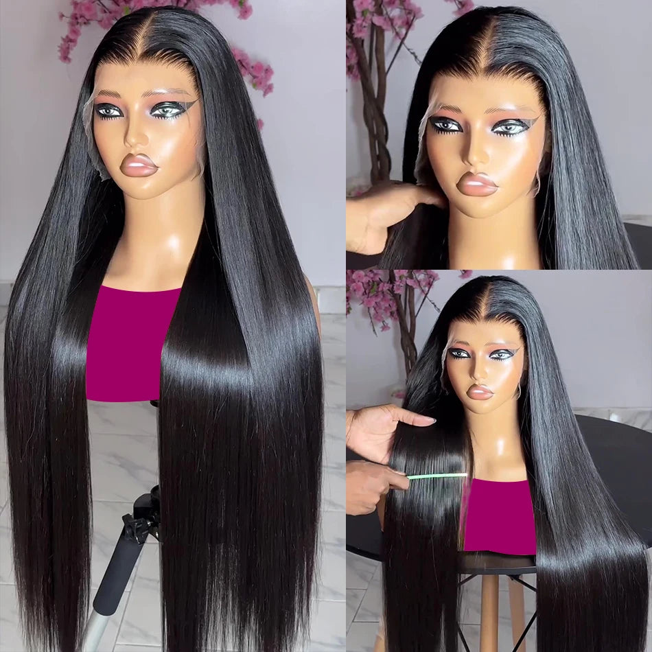13x6 Bone Straight Human Hair Lace Frontal Wig 5x5 6x4 Easy-Go Lace Wigs For Women Pre Plucked 13x4 Lace Front Wig 100%Humanhair