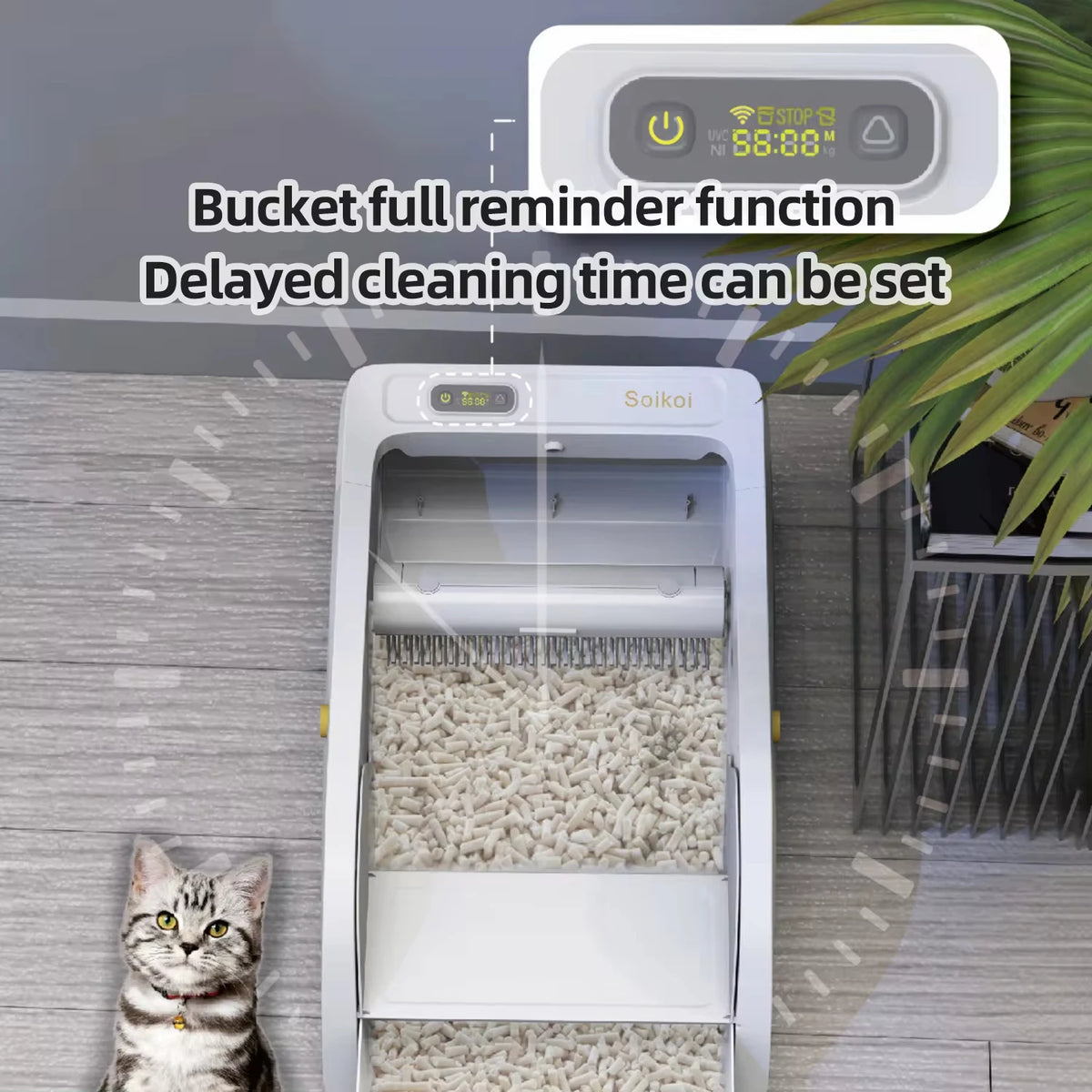Automatic Self-Cleaning Smart Cat Litter Box WIFI APP Control Plastic Pet Toilet Open Design Smart Cat Toilet Cat Products