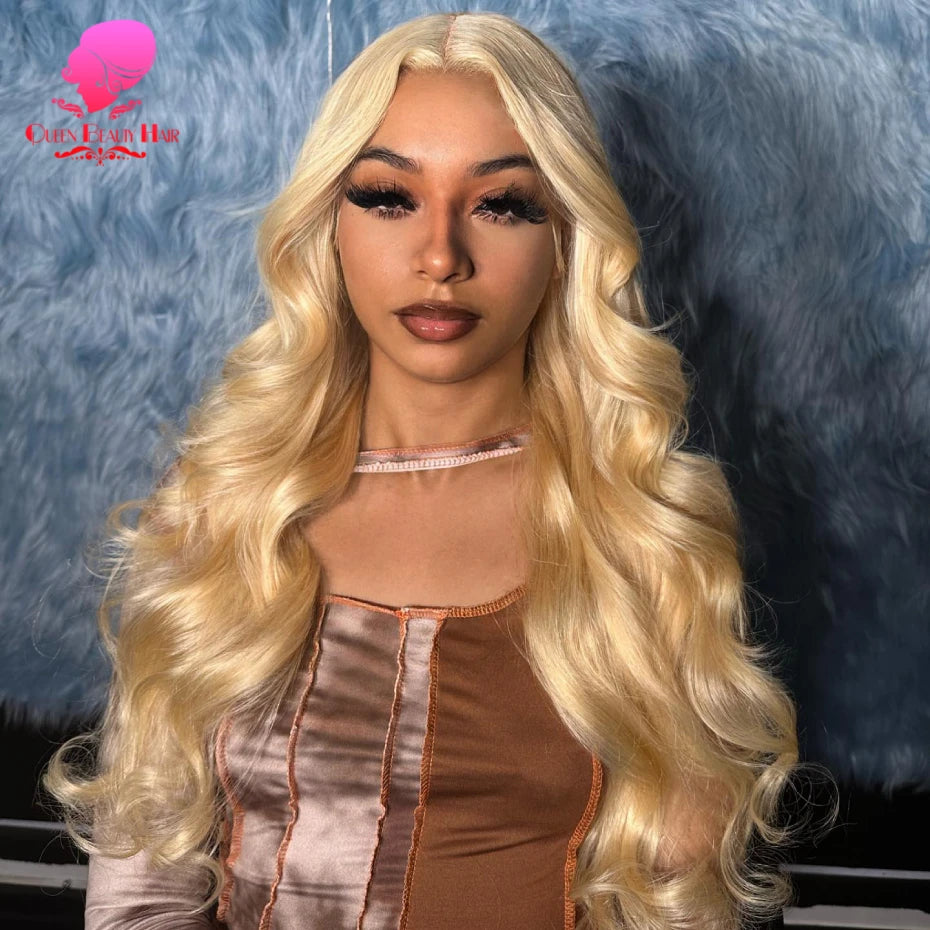 613 Glueless Wigs Human Hair 5x5 Lace Closure Wig Bone Straight Blonde Pre Plucked Glueless Wig Remy Human Hair Wigs Ready To Go