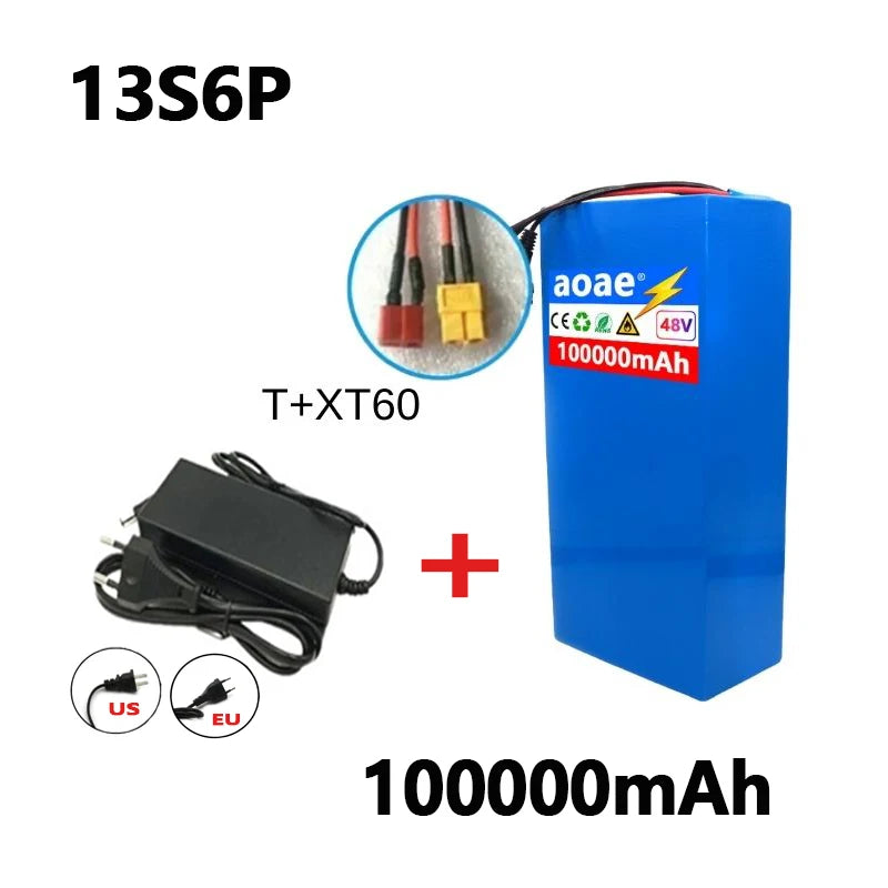 100%18650Original 48V 100Ah 13s6p Lithium Battery Pack 48v1500W Citycoco Motorized Scooter Batteries Built in 30A BMS
