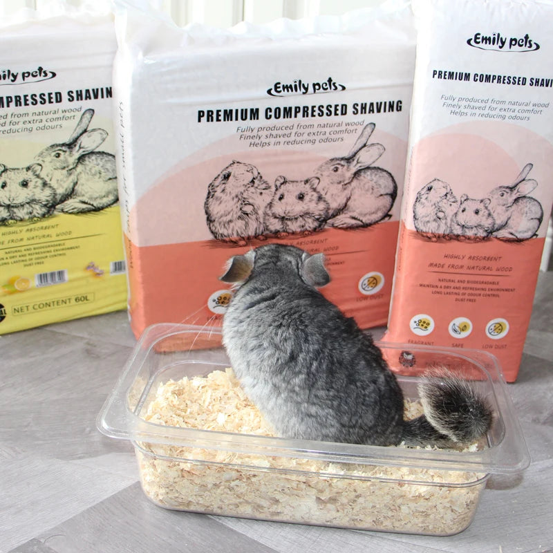Emily Pets Sustainable Super Absorbent Small Animal Bedding Comfortable Soft Hamster Beds With Wood Sawdust