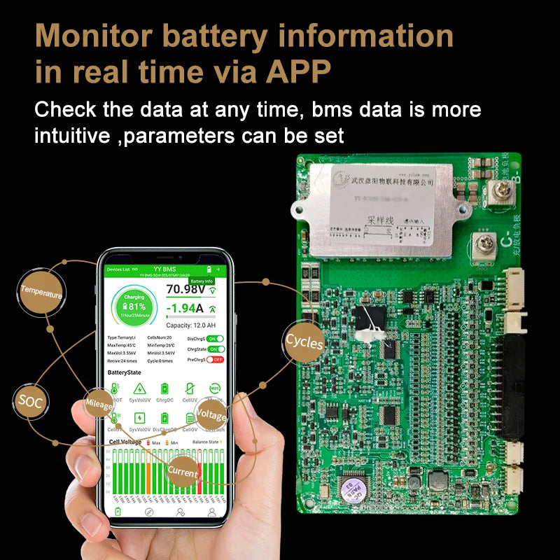 For NIU Smart BMS LiFePo4 NQi N1S M1 U1 Original Lithium Battery Protection Board for Electric Bike with Bluetooth