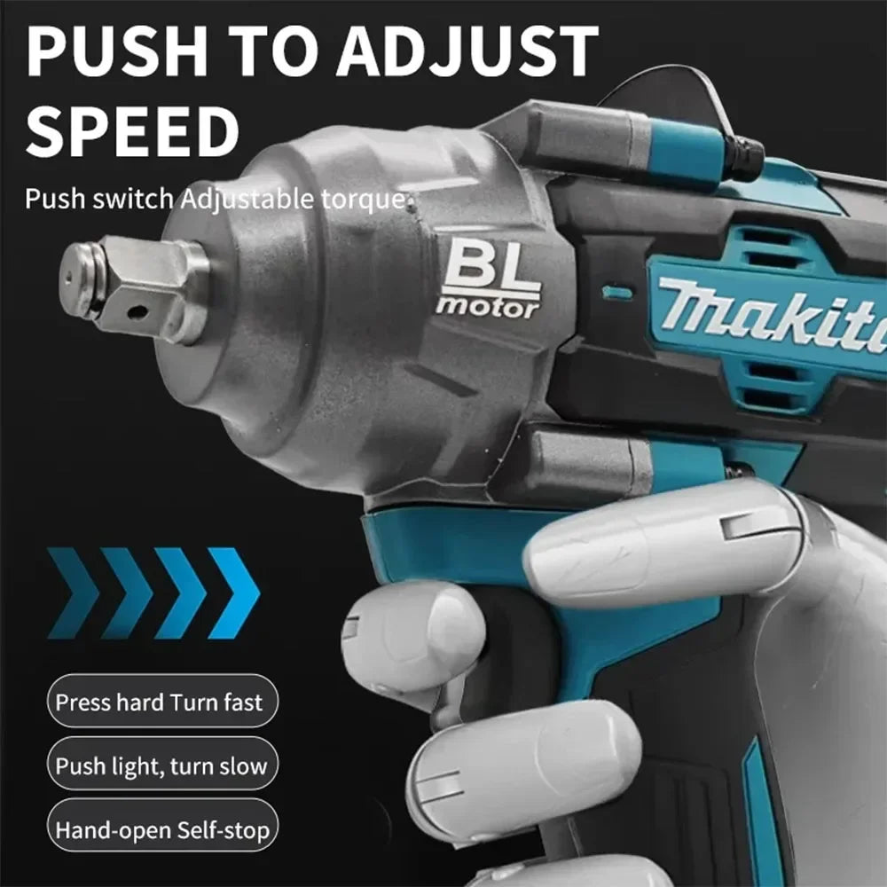 Makita 18V Brushless DTW1000 Torque Electric Air Cannon Tire Repair Removal Wrench Power Tool Applicable Makita Battery Home DIY