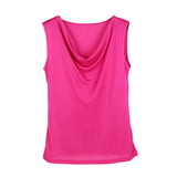 100% Silk Womens Silk T-shirt Comfortable Sleeveless Casual T-shirt Pure Silk T-shirt Cowl Collar T-Shirt