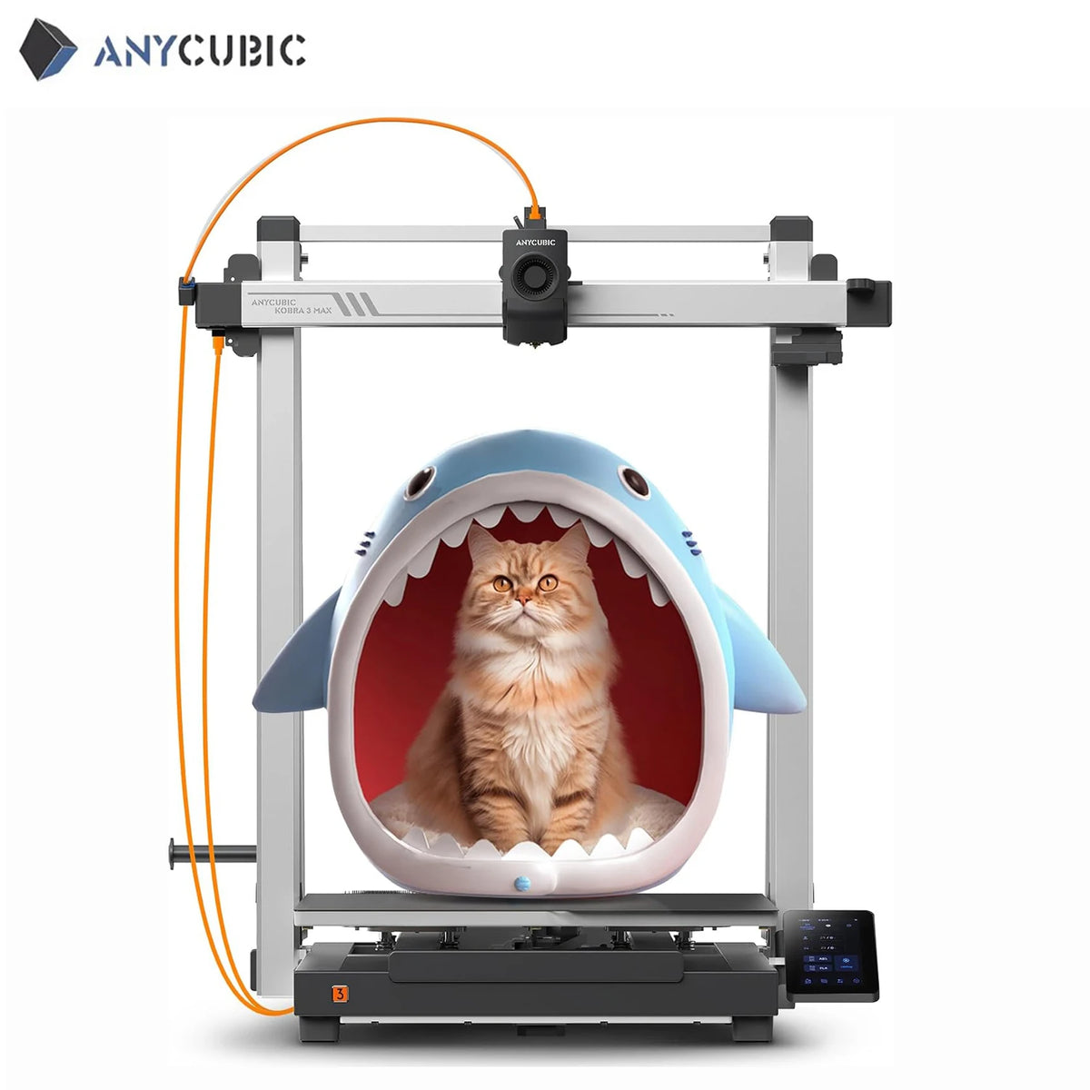 Anycubic Kobra 3 Max 3D Printer Support Multicolor with Up to 600mm/s High Speed Auto Leveling Printer Size 420x420x500mm