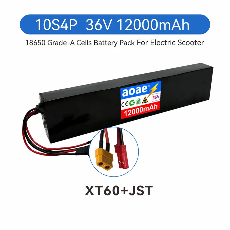 36V Lithium Battery Pack 10S4P 12Ah 14Ah 18650 Grade-A Cells 500W-1000W Built-in BMS for Kugoo M2 M2 Pro M2+ Electric Scooter