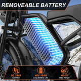 2026 New 1500W Electric Bike 20" Fat Tire 31mph Top Speed 70 Miles Range for Road Sand Mountain Snow Electric Motorcycle