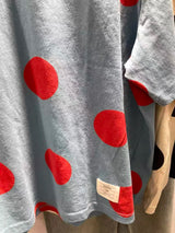 2027 Mori Girl Japanese Style Polka Dot T-Shirt for Women, Oversized Cotton Short Sleeve Casual Loose Fit Top