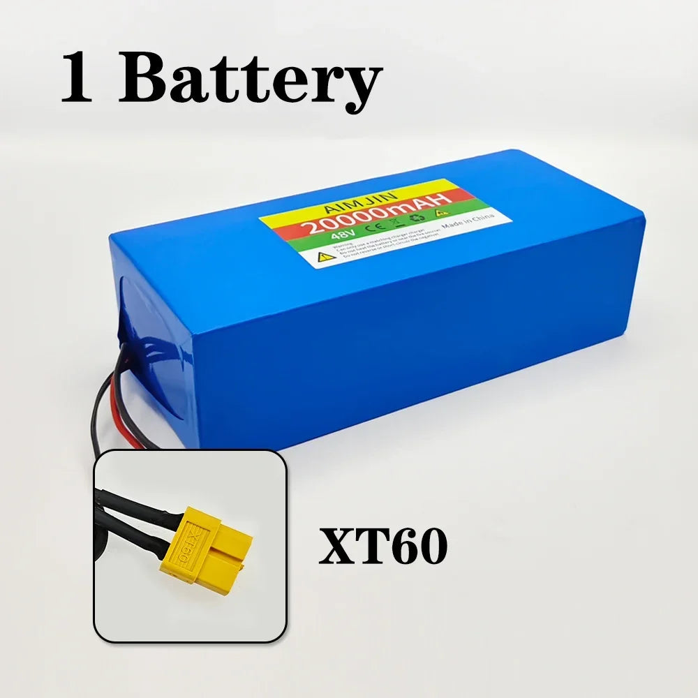 13S5P Battery Pack 48V battery 20Ah 18650 Lithium Suitable for scooters, mountain bikes ，with BMS