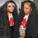 300% Deep Wave Lace Frontal Wig Curly 13x6 HD Lace Front Human Hair Wigs 250% Water Wave Full Human Hair Lace Wigs 30 36 Inch