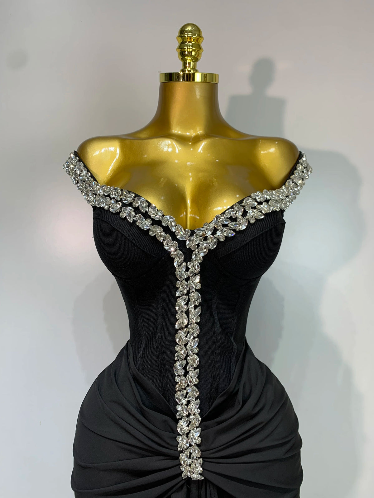 Women Sexy Off Shoulder Black Long Diamond Bodycon Bandage Dresses Celebrity Elegant Evening Party Nightclub Wedding Guest Dress