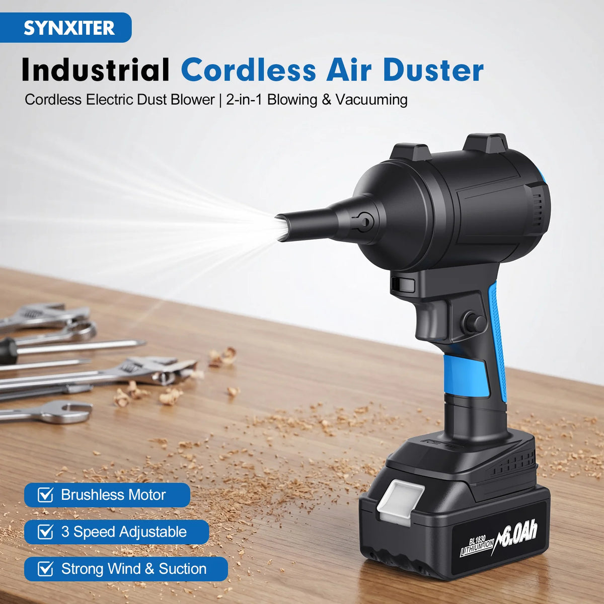 For Makita 18V Cordless Dust Blower Battery BL1830 BL1840 BL1850 BL1815 Portable Electric Dust Blower Power Tool Battery