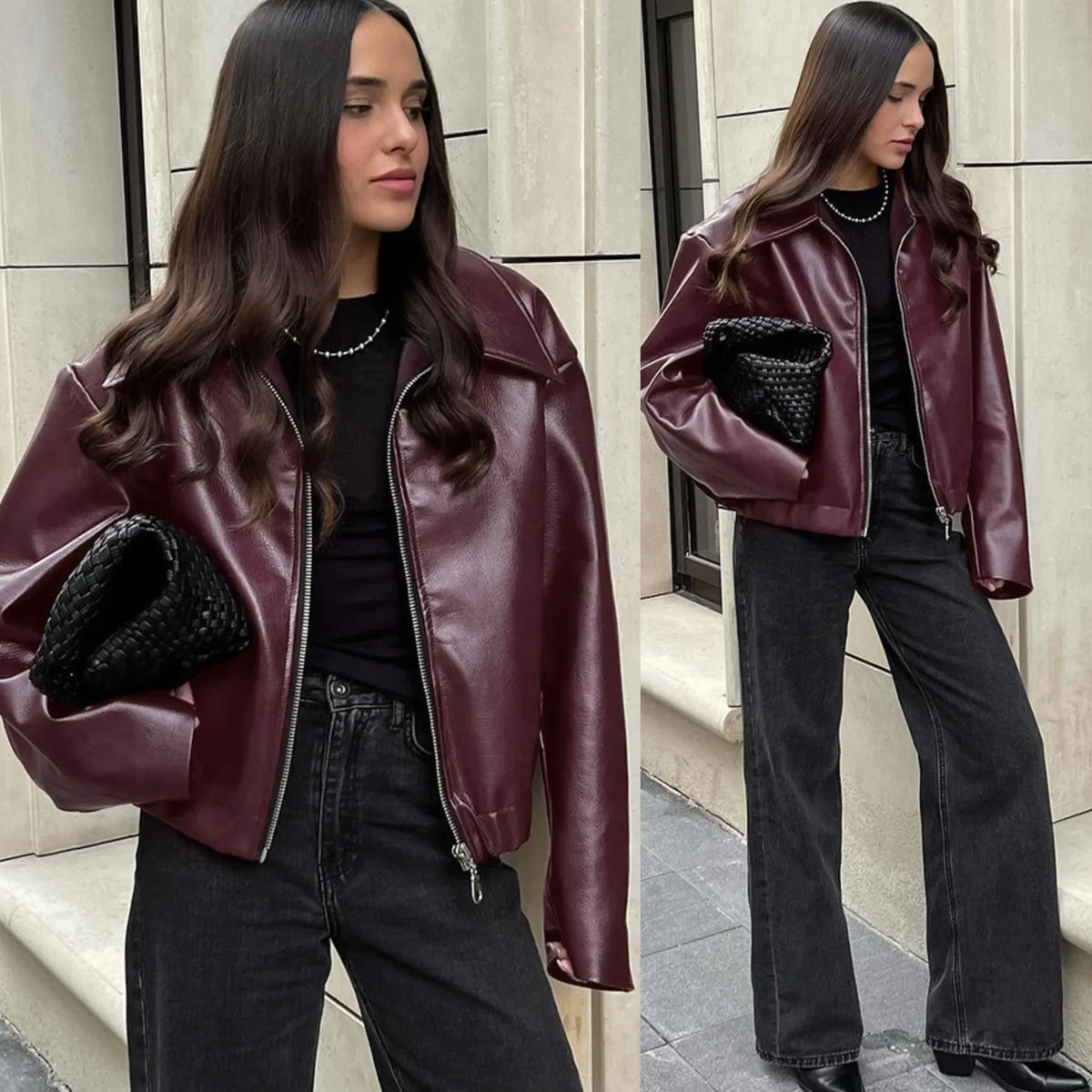 2026 Women's New Fashion Retro Waist-Cinched Stand Collar Drawstring Loose Plaid Jacket