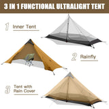 Night Cat 1 Person Tent Ultralight: Lightweight One Man Tent For Hiker Camper Backpacking Exploring Desert Forest Island