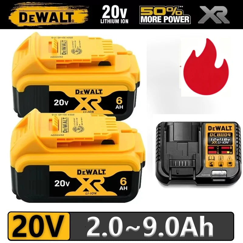 100% Genuine Dewalt 20V Battery ,20V 6Ah 5Ah Rechargeable Battery &Charger DCB206 For Dewalt Power tool Replacement battery