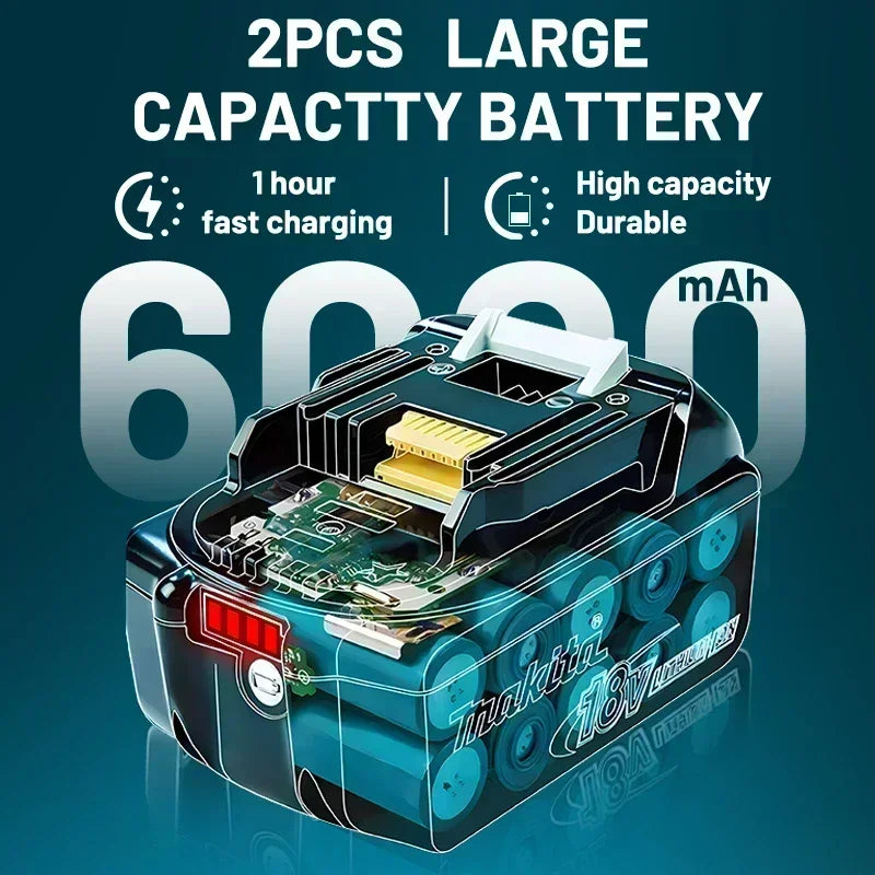 ️️️100% Original Makita 6Ah/5Ah for Makita 18V Battery BL1830B BL1850B BL1850 BL1860 Replacement Lithium Battery