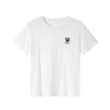 VIMLY Women's White Short Sleeve T-shirt 2026 Simple T Shirt Summer Tops for Woman Sequined Embroidered Tee Shirts A1516