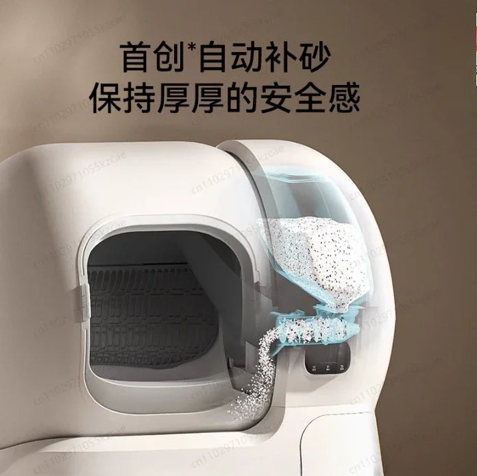 Automatic sand replenishment one-click cleaning smart cat toilet automatic cat litter box