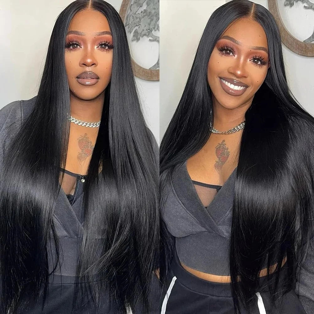 40 42 Inch Bone Straight Human Hair Wigs 13x4 13x6 HD Lace Frontal Wigs