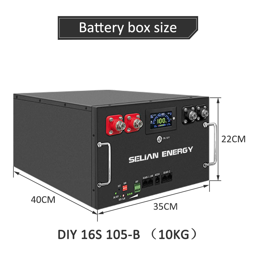 Selianenergy DIY Kits Box 48V 100Ah/105Ah LiFePO4 Battery Case With 16S 100A BMS for Solar Energy Storage For DIY 5kwh PL Stock