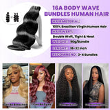 26 28 30 Inch Body Wave Human Hair Bundles 16A 100% Unprocessed Raw Virgin Human Hair Weave Extensions 30 40 Inch Natural Color Double Weft Remy Hair Weaving Pure Hair Bundles Wholesale For Black Women