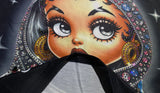 Oversized Short Sleeve Tees for Women Summer Clothing Cartoon Girl Printed Rhinestones Casual Loose O Neck T-Shirts Knitwear