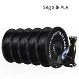 GEEETECH 5Rolls 3D Silk PLA Filament 1Kg/roll 1.75mm Spool Wire For 3D Printer Material,Safety, Vacuum packaging
