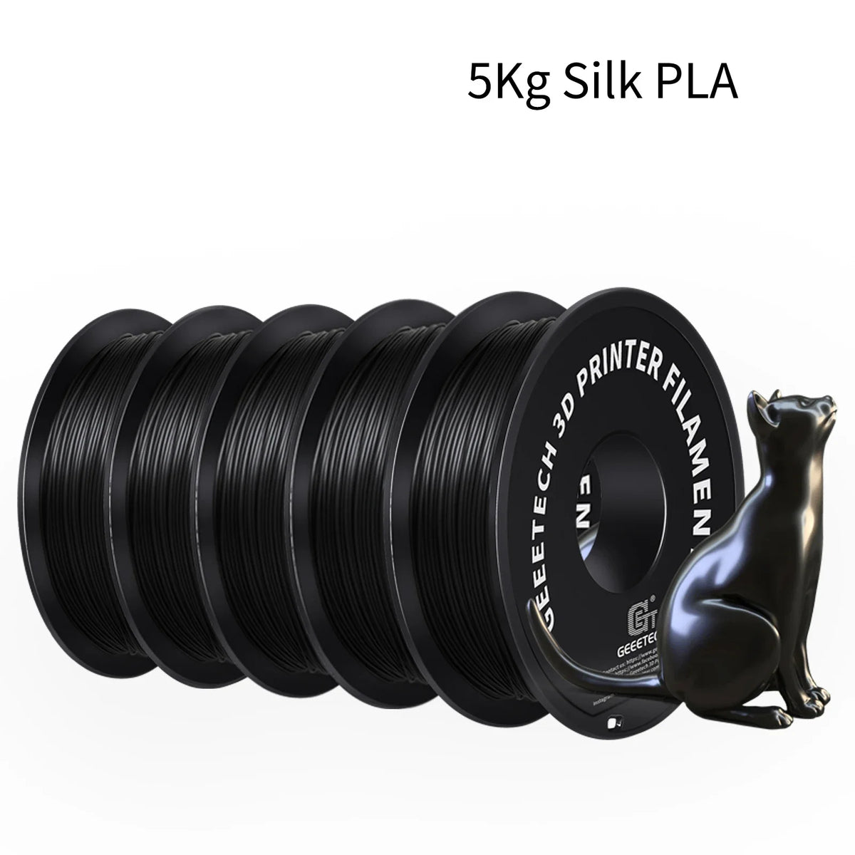 GEEETECH 5Rolls 3D Silk PLA Filament 1Kg/roll 1.75mm Spool Wire For 3D Printer Material,Vacuum packaging,Safety