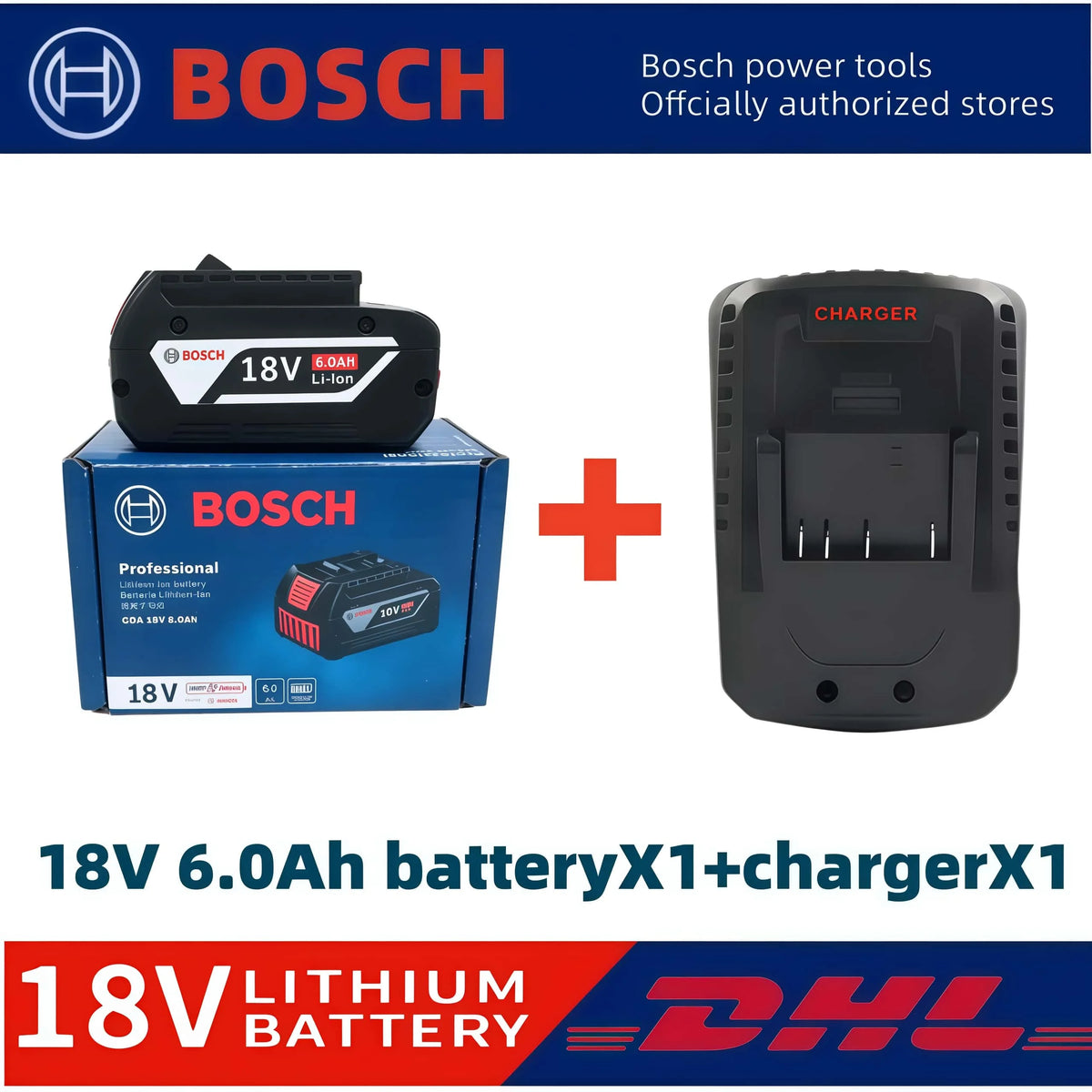 100% Original Bosch 18V Battery, 6000mAh Backup Batteries, Draadloze Professional System, BAT609 BAT618 GBA18V80 Tool