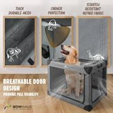 42 Inch Portable Travel Dog Kennel for Large Dogs with Durable Mesh Windows and 2 Storage Pockets Indoor and Outdoor for Car So