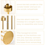 4 Sets 7-Arm Gold Floor Candelabra 48 in Tall Wedding Centerpieces Metal Candle Holder with Removable Acrylic Lampshade
