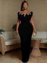 Evening Dress for Parties High Waist Slim Fit Bohemian Dress Chic Woman Wedding Invite Off Shoulder Sexy Long Dresses Elegant