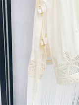 Summer 2026 Women Back Open Buttons Tshirt Tassel Hem Sleeveless Hollow Out Side Strap Stand Collar Ladies 2 Colors Tops