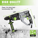 1-1/4 Inch SDS-Plus Rotary Hammer Drill 7.5AMP Lightweight Corded Version for Concrete Demolition Chipping Rotomartillo
