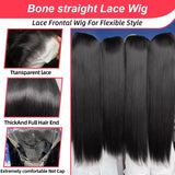 250 Density 100% Human Hair 40 Inch Straight 13x6 HD Lace Frontal Wigs Black Closure 13x4 Lace Front Wig 5x5 Glueless Brazilian